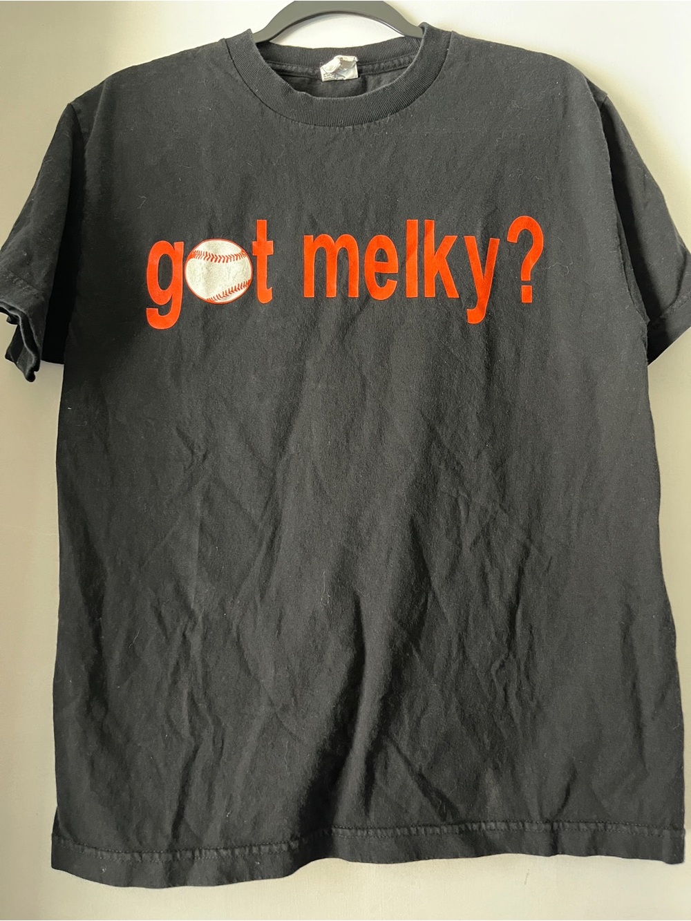Black "got melky?" Graphic T-Shirt